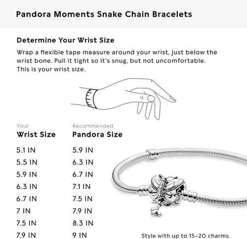 Vista 6 de PANDORA Moments - Pulsera de plata mariposa Metal