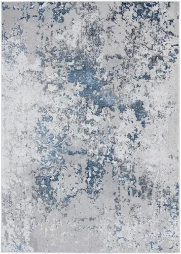Vista 2 de LUXE WEAVERS Alfombra abstracta azul moderna de 5 x 7 para sala de estar