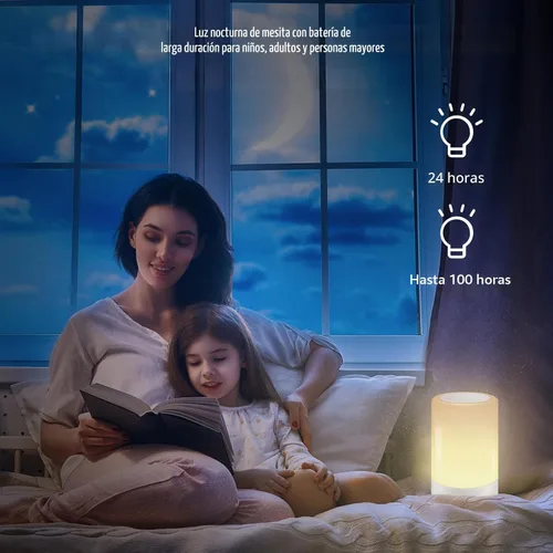 Vista 4 de G Keni Luz nocturna de guardería para bebé, lámpara de noche táctil LED portátil para niños y adultos, lactancia materna, ayuda para dormir, lámpara