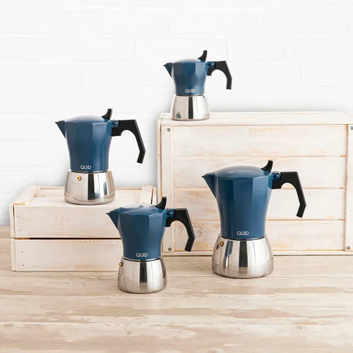 Vista 3 de Cafetera Italiana Quid Baltic Blanco Metal 3 Tazas (6 Unidades)