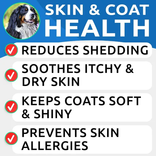 Vista 4 de BARK&SPARK Omega 3 para perros - 180 golosinas de aceite de pescado para la muda de pelo de perro, alergia cutánea, alivio de la picazón