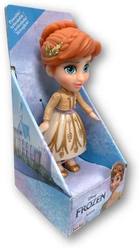 Vista 2 de Amarina Empaquetado en caja transparente para regalo, mini muñeca de 3.5 pulgadas, elige entre los 14 personajes de Frozen (Anna Gold) (217584PQ)