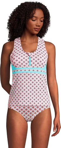 Vista 3 de Lands' End Traje de baño tankini resistente al cloro con cremallera frontal para mujer