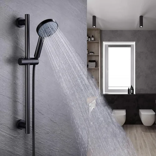 Vista 2 de KES Soporte de cabezal de ducha ajustable con combo de barra deslizante, cabezal de ducha de mano con manguera, kit de ducha de mano de 5 funciones