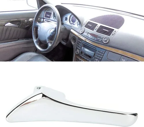 Vista 5 de Aramox 2117660224 2117660124 Manija de puerta para Benz W211 Clase E E320 E500 E63 AMG Accesorios cromados para el interior del coche