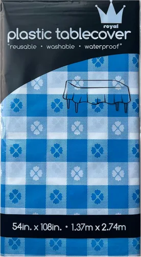 Vista 13 de ROYAL7 - Paquete de 3 manteles rectangulares de plástico desechables para picnic, cumpleaños, barbacoa, fiesta, boda
