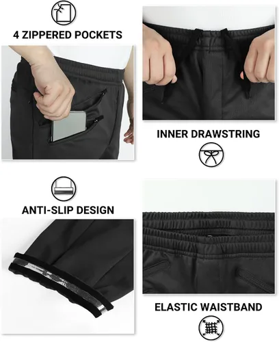 Vista 5 de Outdoor Ventures Pantalones de ciclismo para hombre, resistentes al viento, pantalones deportivos impermeables para ciclismo y correr
