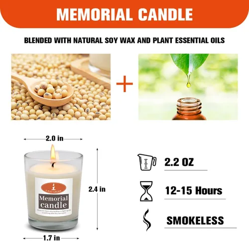 Vista 7 de Paquete de 20 velas conmemorativas de Yahrzeit de cristal, buenas para las fiestas de Yizkor y Yom Kippur, Ner Neshama en vaso de vidrio