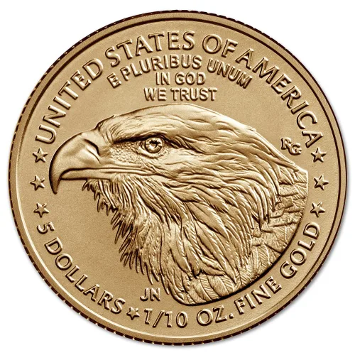 Vista 3 de 2024 Moneda Águila de Oro Americana Brillante Sin Circular de 1/10 oz con Certificado de Autenticidad $5 Vendedor Mint State Brilliant