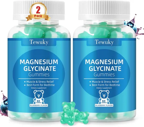 Vista 8 de Gomitas de glicinato de magnesio 500mg, sin azúcar para adultos y niños, gomitas de magnesio para dormir, estrés y alivio muscular, apoya la salud