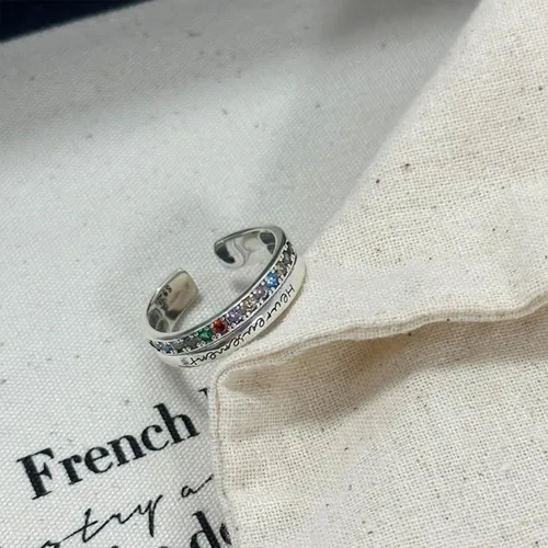 Vista 244 de Anillo de plata de ley 925, minimalista, ajustable, hecho a mano, para mujeres y niñas
