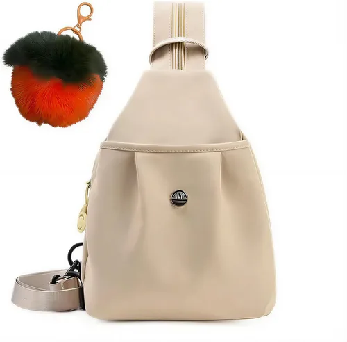 Vista 9 de Mini bolsa impermeable de 2 vías, mochila pequeña Oxford con múltiples compartimentos, para mujeres, universitarios, viajeros, viajes con antirrobo