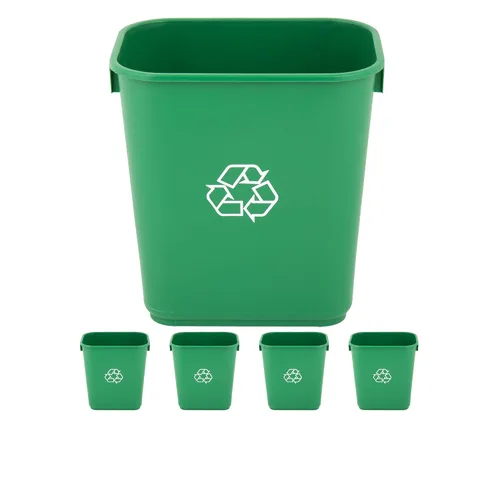 Vista 66 de Cubo de basura rectangular beige de 10 galones para restaurante, papelera comercial, papelera de plástico para oficina, cubo de basura para baño