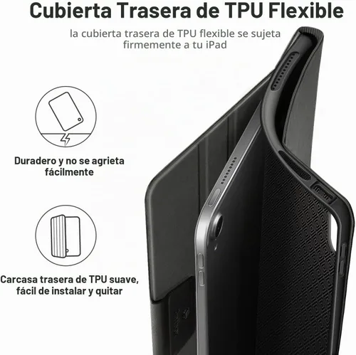 Vista 3 de Antbox Funda para iPad (A16) 11ª Generación 11'' 2025/iPad 10ª Generación 10.9'' 2022 con Soporte Integrado para Lápiz Función de Encendido/Apagado