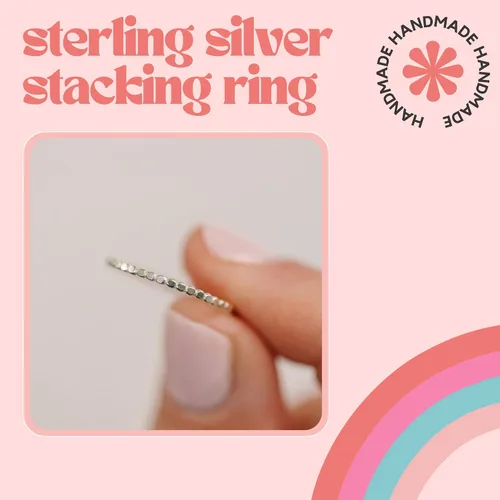 Vista 13 de Nova Stacking Ring – Handmade Rings for Women—Stackable Rings