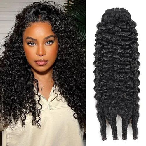Vista 60 de Extensiones de cabello humano real rizado con clip, 4/27/4, ombré, rizado con clip, para mujer, 3C y 4A (12 pulgadas, #4/27/4)