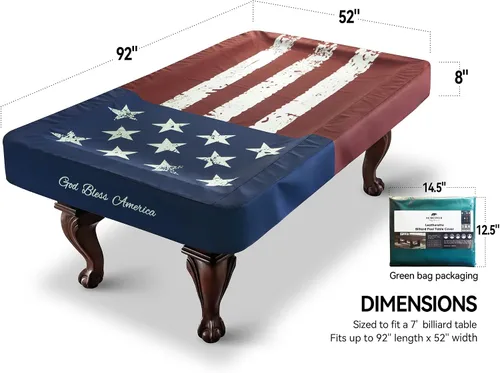 Vista 2 de Cubierta para Mesa de Billar BEARCOVER, Accesorios de Mesa de Billar de Piel Sintética Resistente Impermeable para Interior/Exterior, Accesorios