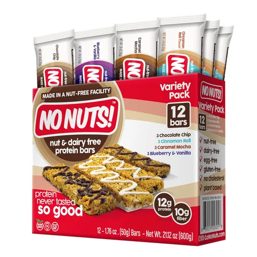 Vista 10 de ¡No Nuts! Barras de proteínas veganas 100% sin nueces, sin lácteos, arándanos y vainilla, orgánicas, kosher, sin huevos, sin OGM y sin lácteos