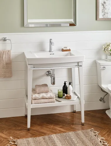 Vista 4 de American Standard 9039030.020 Townsend - Lavabo de 30 pulgadas, color blanco