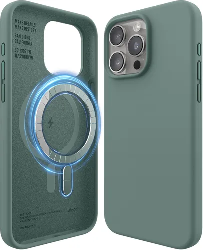 Vista 20 de elago - Carcasa magnética de silicona para iPhone 15, color negro Compatible con MagSafe, imanes integrados, silicona de agarre suave, a prueba