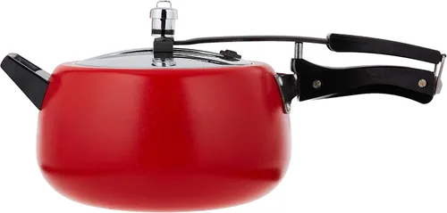 Vista 2 de Hawkins Olla a presión Contura de 5 litros, cocina de tapa interior Handi con revestimiento de cerámica, rojo tomate (CTR50)