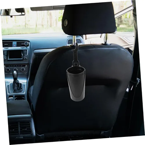 Vista 4 de STOBAZA Multifunctional Hanging Car Trash Can Headrest Mount Space-Saving Organizer with Plastic for Vehicle Storage and