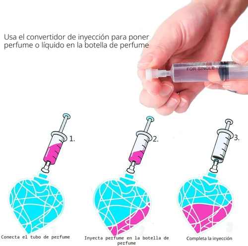 Vista 2 de MUB Herramientas de bomba de recarga de perfume de 10ml (0.34 fl oz), kit de decantador de perfume dispensador con herramientas adaptadoras para 2