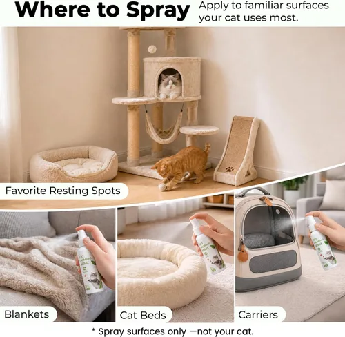 Vista 5 de 2 botellas de feromonas calmantes para gatos en aerosol para hogares