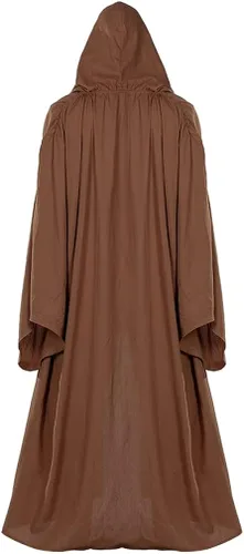 Vista 5 de Jedi Master Bates Obi Wan - Disfraz de cosplay de Halloween Anakin Skywalker Capa imperio galáctico Ben Kenobi Luke Force Uniforme