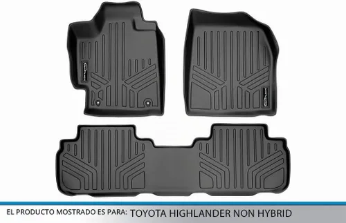 Vista 5 de SMARTLINER Juego de tapetes de ajuste personalizado de 2 filas para 2008-2013 Toyota Highlander