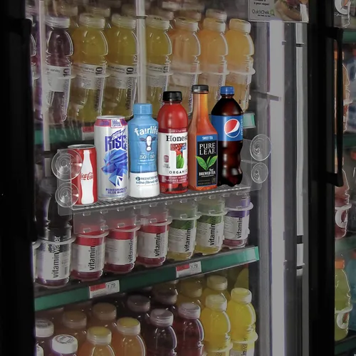 Vista 3 de Display Technologies Organizadores y almacenamiento de refrigerador, organizador de bebidas para puerta de cristal, organizador de latas de soda
