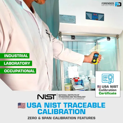 Vista 4 de Detector de oxígeno de Forensics Calibración y certificado NIST de EE. UU. A prueba de polvo y explosiones Recarga USB Alarmas de sonido
