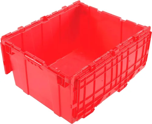 Vista 2 de Monoflo Contenedor de distribución industrial global con tapa abatible 23-3/4x19-1/4x12-1/2 rojo