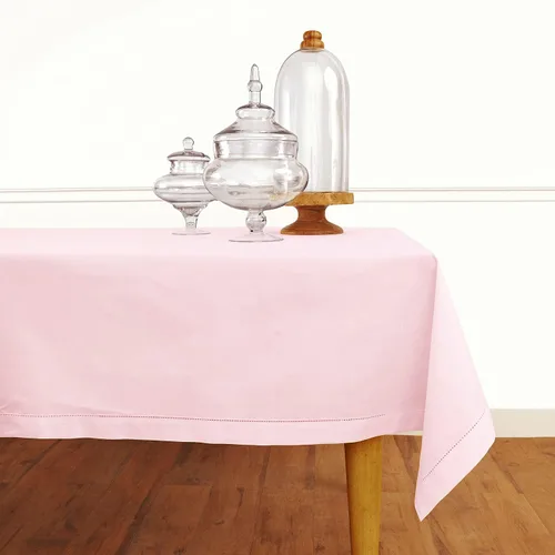 Vista 24 de Solino Home Mantel de lino de algodón, dobladillo blanco, 52 x 52 pulgadas