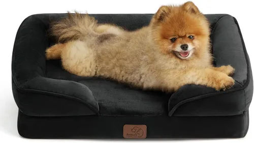 Vista 102 de Bedsure - Cama para gatos de interior, sofá cama lavable para perros muy pequeños, espuma de soporte con funda extraíble y lavable, forro Gris