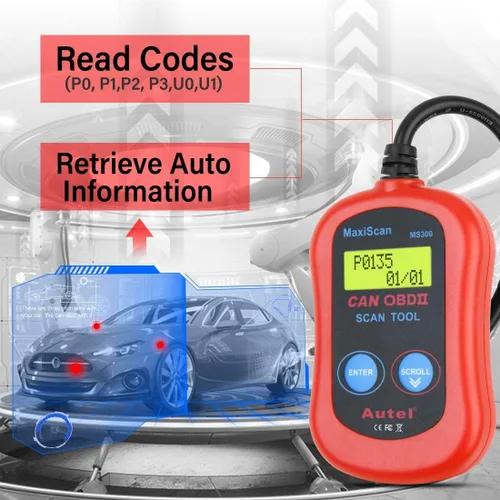 Vista 3 de Autel MaxiScan MS300 - Escáner OBD2 para automóvil, lector de código de falla del motor, escáner de diagnóstico para todos los coches de protocolo