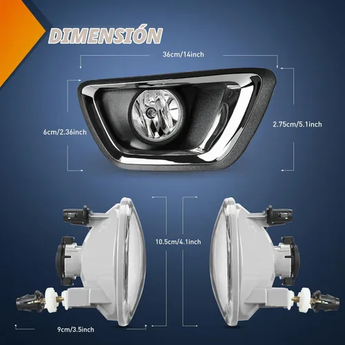 Vista 7 de Nilight Conjunto de luces antiniebla Compatible con 2015 2016 2017 2018 2019 2020 Chevy Colorado Luces antiniebla de defensa con bombillas 12V 24W