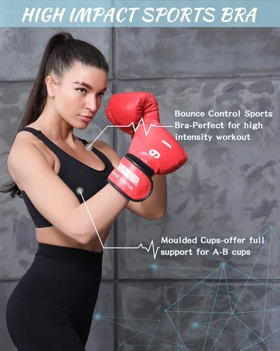 Vista 3 de RUNNING GIRL - Brasier deportivo de alto impacto para mujer, brasier de espalda cruzada, brasier de entrenamiento, brasier de yoga de línea larga