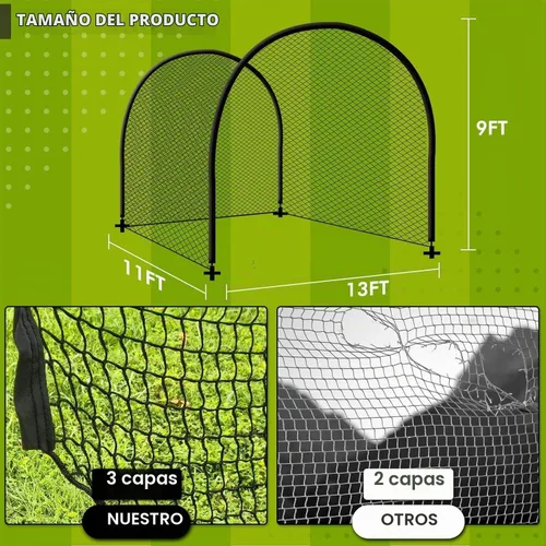 Vista 2 de Baseball Batting Cage for Backyard, Softball Cage Batting Net Portable with Carrying Bag Detachable Door with Hitting Target for Batting Training