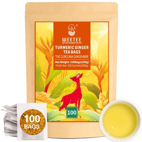 Vista 46 de WT WEETEE Bolsas de té de hierbas de manzana y canela, 60 unidades, mezcla perfecta de canela dulce, hibisco agrio, sabor natural, sin cafeína