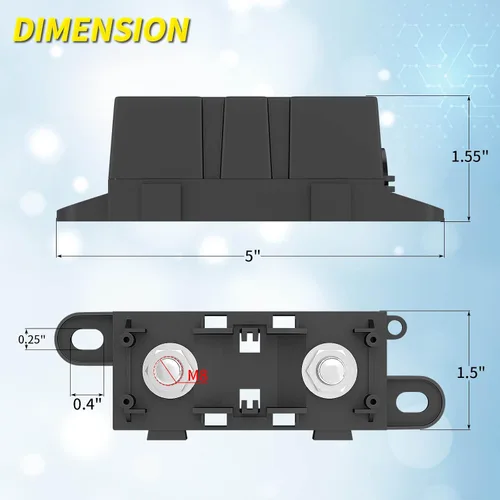 Vista 2 de Joinfworld MEGA - Portafusibles de coche con fusible de 80 A, portafusibles automotrices con cubierta para automóviles, camiones, vehículos