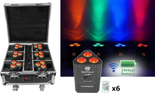 Vista 6 de 6 Rockville Best PAR+Best Strip+ROCKWEDGE Luces de batería DMX inalámbricas + controlador