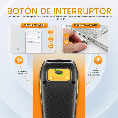 Vista 8 de NETUM Escáner de código QR CS7501 - Escáner de código de barras Bluetooth