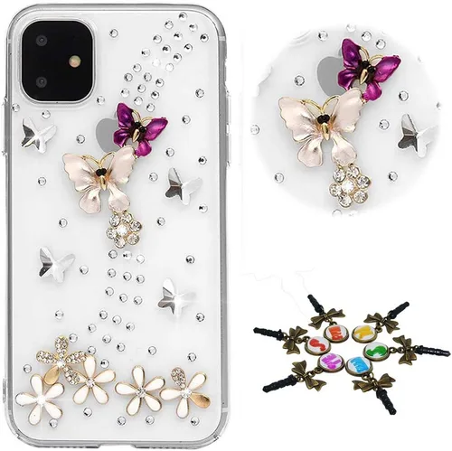 Vista 21 de Sparkle - Funda para teléfono compatible con Samsung Galaxy Z Flip 2 5G - Elegante - Funda 3D hecha a mano con diseño de diamantes de imitación