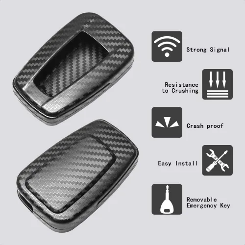 Vista 2 de Funda para llave inteligente Compatible con TOYOTA AVALON CAMRY COROLLA HATCHBACK C-HR PRIUS PRIME RAV4 2 3 4 Botón Entrada sin llave Control remoto