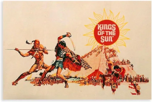Vista 9 de SHUBIAO Kings of The Sun Retro Old Movie Poster Art Cover 2 Canvas Poster Wall Art Decor Print Picture Paintings for Living Room Bedroom Decoration