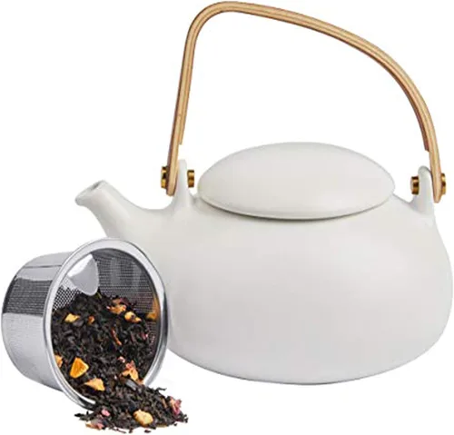 Vista 4 de ZENS Juego de té japonés moderno, mango de madera