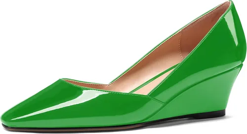 Vista 29 de MODENCOCO Zapatos de tacón bajo con cuña de tacón bajo para mujer, con puntera cuadrada, 2 pulgadas Beige