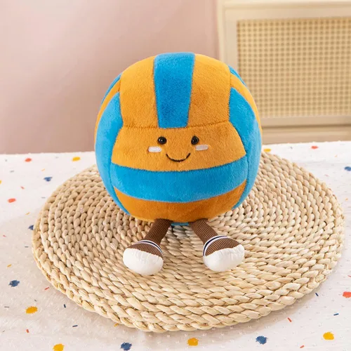 Vista 9 de Juguetes de peluche de voleibol de 12 pulgadas, bolas de felpa deportivas suaves y divertidas, juguetes de muñeca de fútbol americano con pies