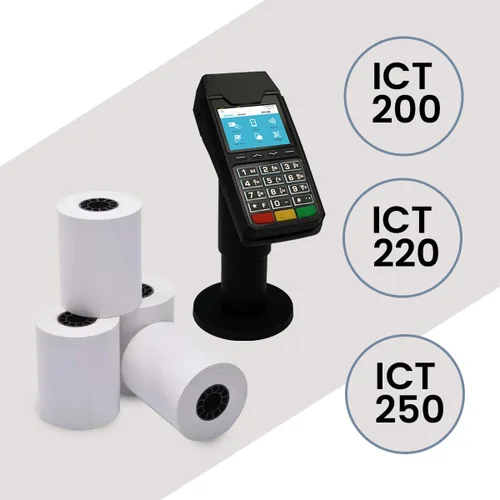 Vista 8 de BAM POS Papel térmico de 1 capa, 2-1/4 x 50 pies, compatible con Ingenico ICT 200/220/250, Verifone VX 520, Hypercom, Nurit Machines, sin BPA